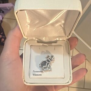 Kohl's Silver and Black Elephant Pendant